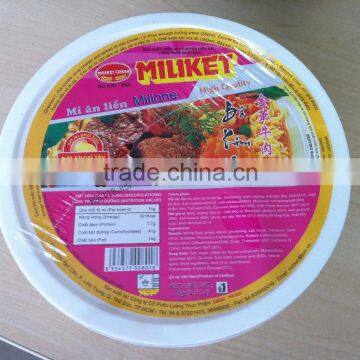 Miliket Instant Noodle Shrimp Kimchi Flavour Bowl 12 x 75g