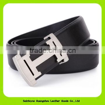 Guangzhou Factory Cheap Price Split Leather H Belts with Holes 16254