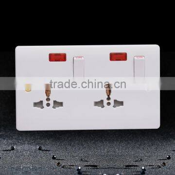 Alibaba UK Standard Double 20amp 3 Multi Pin Socket Outlet with Neon Made in China