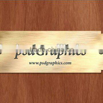 Gold furniture nameplate or badge