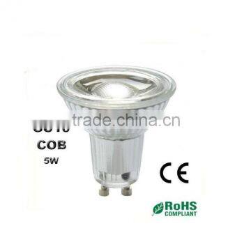 2016 hot sale 6W GU10 glass COB led spotlight