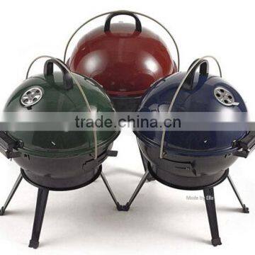 Ball Enamel Protable Charcoal Grill with Lifting Handle and Foldtable Legs