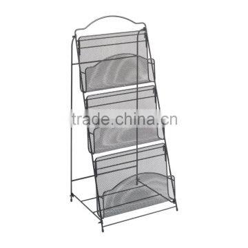 Floor stand steel mesh magazine display rack