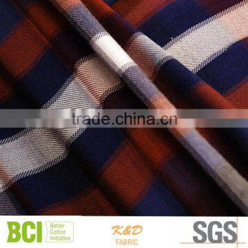 wholesale hot yarn dyed twill check viscose rayon fabric of 32s for shirt garment cloth