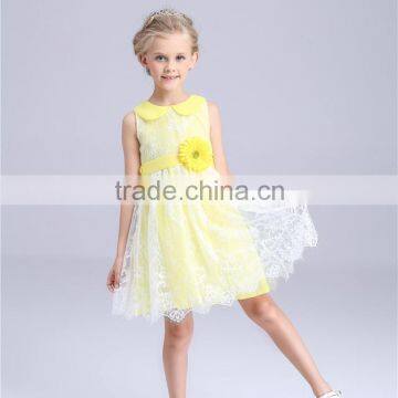 Factory price puffy yellow oem girl dress