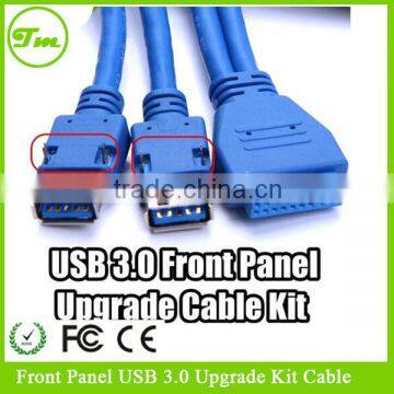 High quality 19pin or 20 pin hearder to usb 2.0 &usb 3.0 female panel mounted cable with audio port