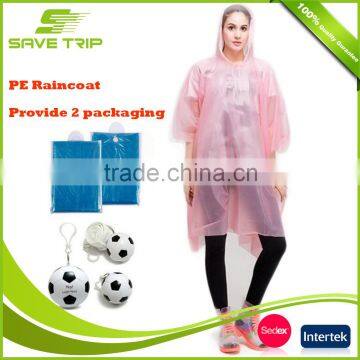 One size fits all womens men kids disposable waterproof plastic raincoat