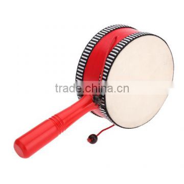 Wooden Hand Shaking Drum Rattle Musical Instrument Toy for Baby Kid Child