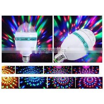 2014 Hot Sale!!! E27 3W LED Full Color Rotating Lamp