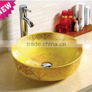 Special Offer Color Basin Shape Golden Color Design Stand Basin photo-3
