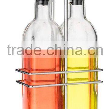 SINOGLASS trade assurance two in one dispenser glass cruet oil and vinegar