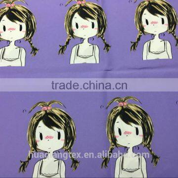 kawaii girl print pongee fabric for children jacket shorts t-shirt