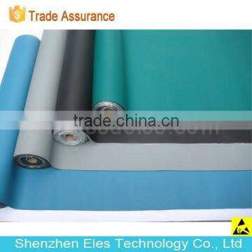 ES14101 glossy/dull blue black green antistatic rubber table mat ESD table mat