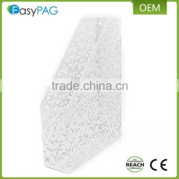 Wholesale Embossing 1 Compartment Wrought Iron Office Desk File Magazine Rack photo-3