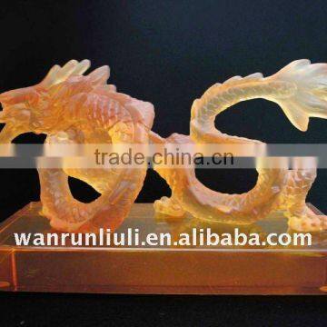 casting crystal dragon craft / fengshui decoration--BS234