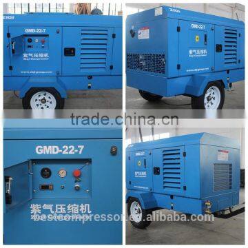 GMD Four Wheels portable diesel screw air compressor China supplier