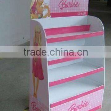 corrugated floor display with 4 tiers design for pet' products