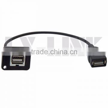 D Type Keystone USB2.0 Female To Female Connector With 20CM Short Cable