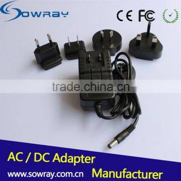 Travel Wall Adapter Charger US/EU Plug 5V 2A Power Supply With Interchangeable Plug UK AU US EU