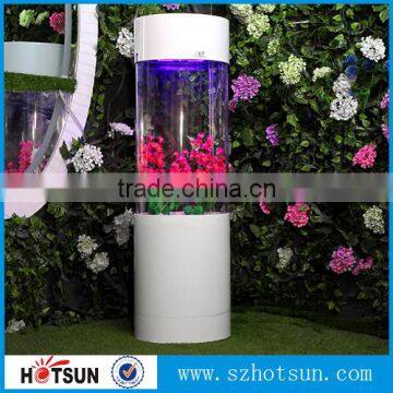 Custom LED clear round acrylic aquarium cylinder acrylic aquarium