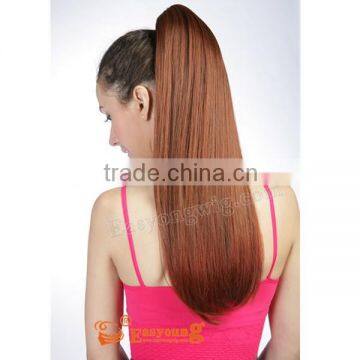 Blonde Long Straight Synthetic Claw Clip Pony Tail Hair Pieces photo-4