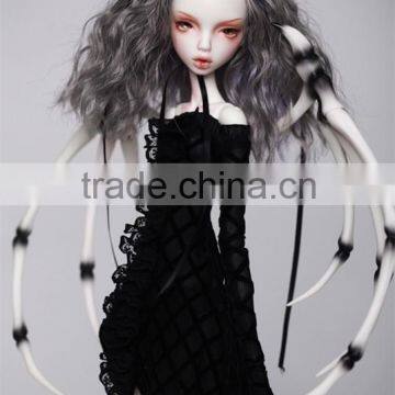 New Style Medium Length Loose Wavy Gray 1/4 Bjd Doll Wigs photo-2