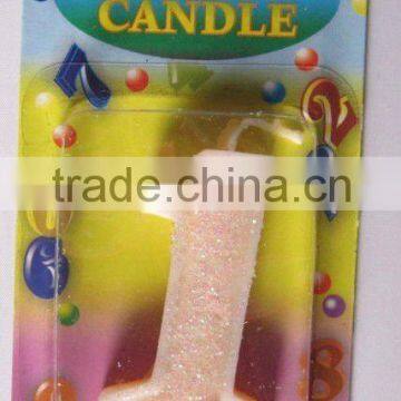 glitter Number 1 Candle