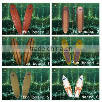 wood veneer Carbon fiber glass foam surfboard