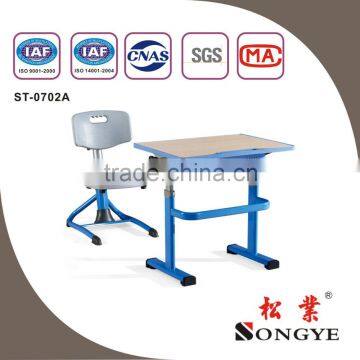 Durable and hot adjuatable single desk chair , school classroom table chair for students