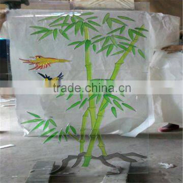 A grade china manufacturer acid frosted design door glass