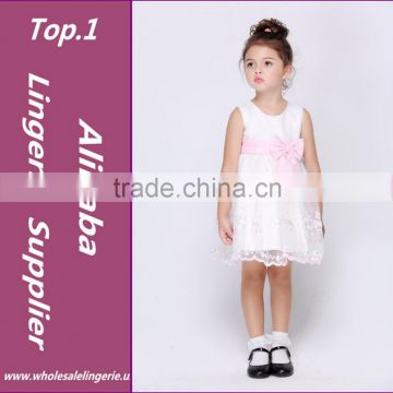 2015 New summer girl dress, colorful bow princess dress, sleeveless fashion kids clothes,elegant dresses for girl,Free Shipping