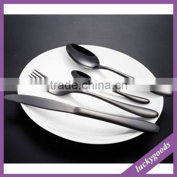 LDX014 bulk stainless steel black color set flatware