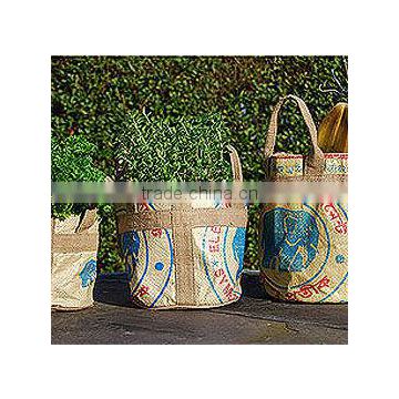 printed jute planting bag