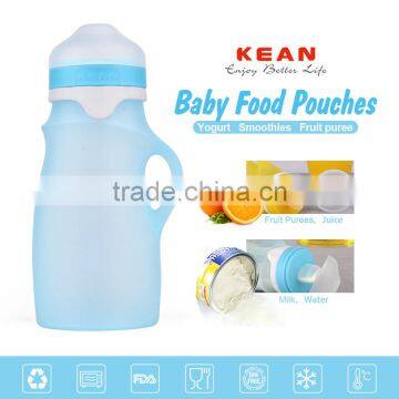 Promotion baby gift safe silicone baby food spout pouch