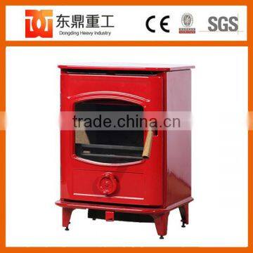 Factory Direct Selling Cast Iron Wood Burning Red Enamel Fireplace Indoor Freestanding HF905UAE photo-4