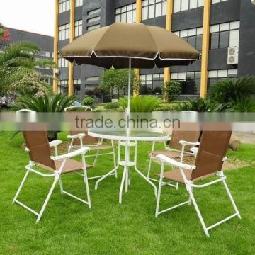 metal patio furniture sets in 6pcs(one table,four chair,one umbrella)