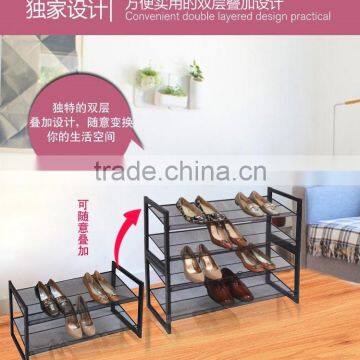 Vivinature Home 2 Tier Stackable Extra Wide Shoe Rack and Storage Shelf photo-3