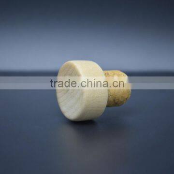 100 % Nature Cork With Solid Wooden Covers Stopper photo-5
