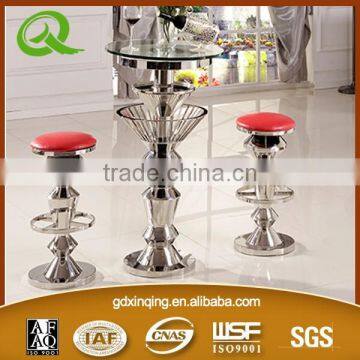 D109 xinqing bar cocktail table cheap bar table sets glass bar table