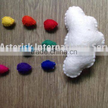 Rainbow Colour Felt Ball Garland photo-3