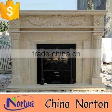 indoor used egypt beige marble fireplace for sale NTMF-F813S