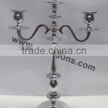 Silver Finish Aluminum 3 Arm Candelabra photo-6