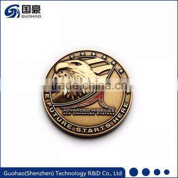 Custom vintage golden coins eagle medallion wholesale