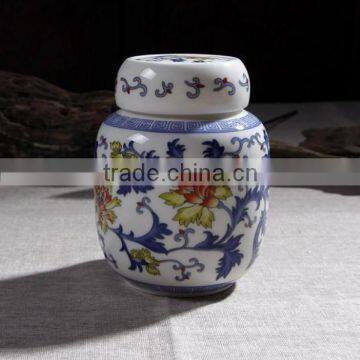 Chinese Style Blue and White Antique Chinese Cremation Urn photo-4