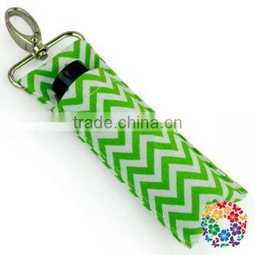 Cotton Light Pink Chevron Lipstick Holder Cheap Customized Key Chain photo-6
