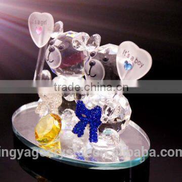 Fashion and Good Quality Quran Wedding Crystal Heart Double Bear Model Gifts in China photo-3