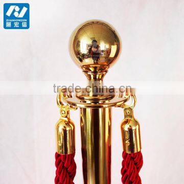 Crowd control rope barrier,gold stanchion