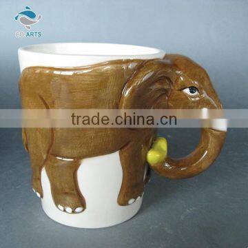 Cute functional design elephant coffee ceramic 3d animal mug