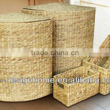 S/5 WATER HYACINTH HAMPER & STORAGE