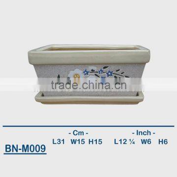Vietnamese Ceramic Hand Carved Bonsai Mini Flower Pot BN-M009